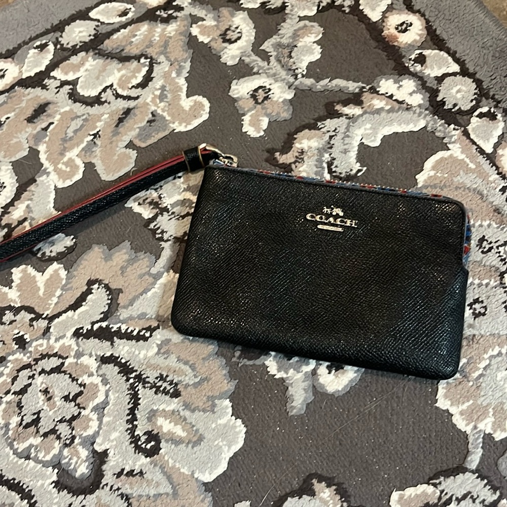 Coach Black Textured Wristlet